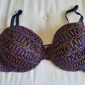 Oxo Black and Pink Graphic Bra
